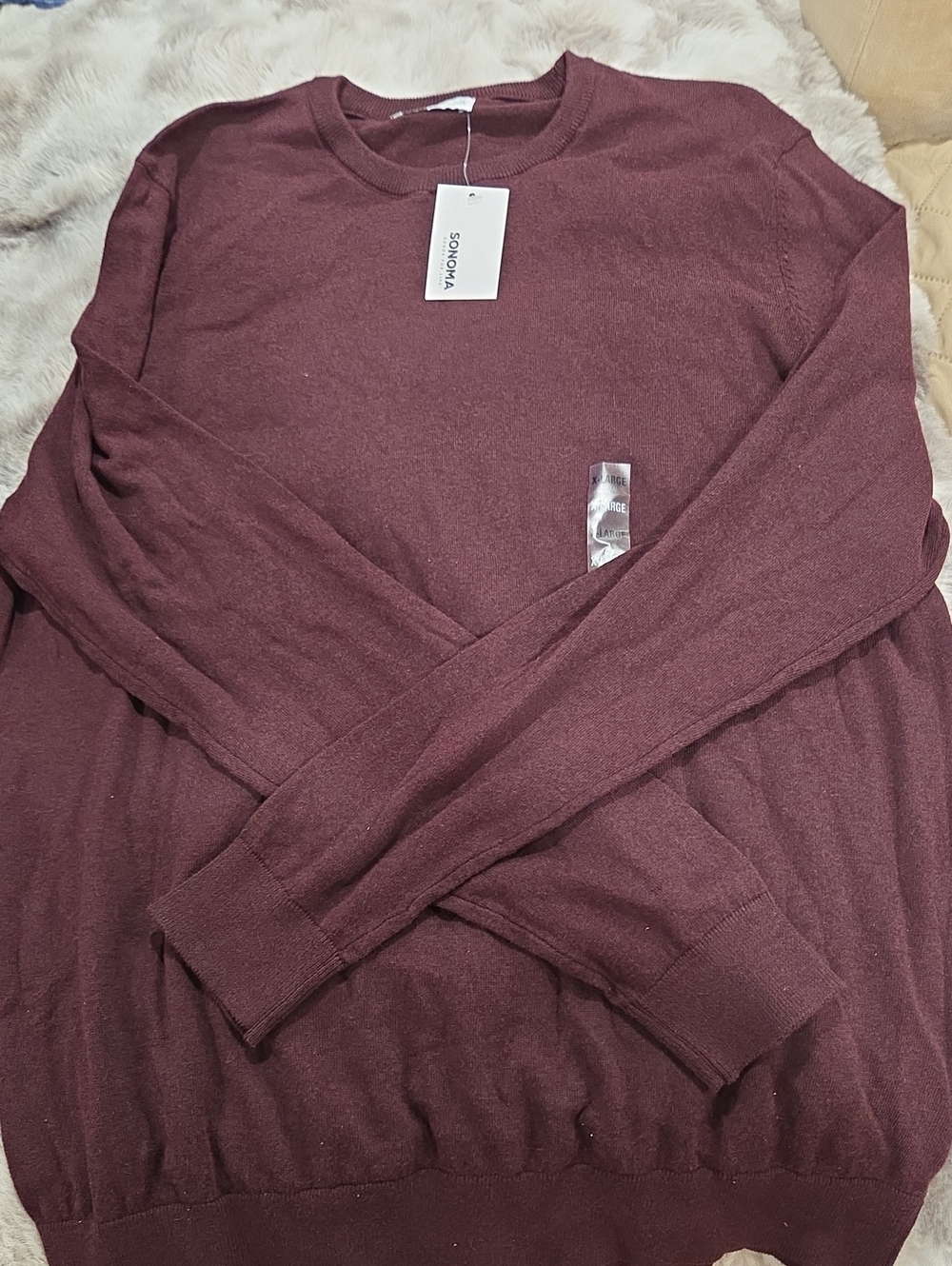 Sonoma Crewneck Sweater in Burgundy